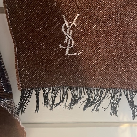 YSL Vintage Wool Rectangular Scarf/Wrap - Picture 5 of 9